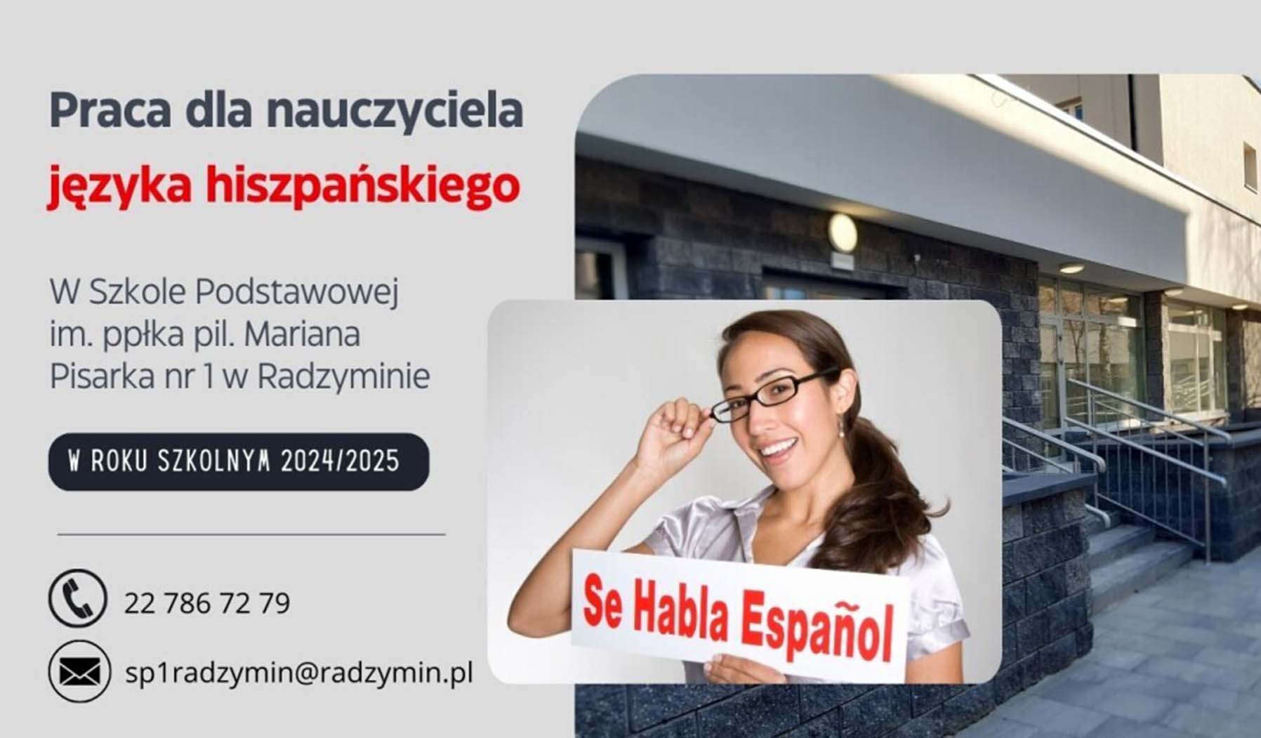 Radzymin - praca dla nauczyciela języka hiszpańskiego