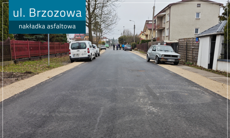 Zielonka - ulica Brzozowa z nową nawierzchnią
