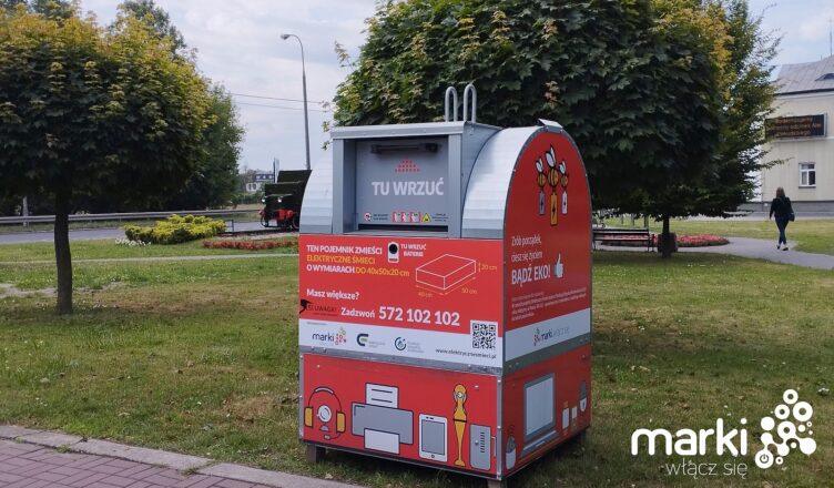 Marki - czerwone pojemniki na elektroodpady
