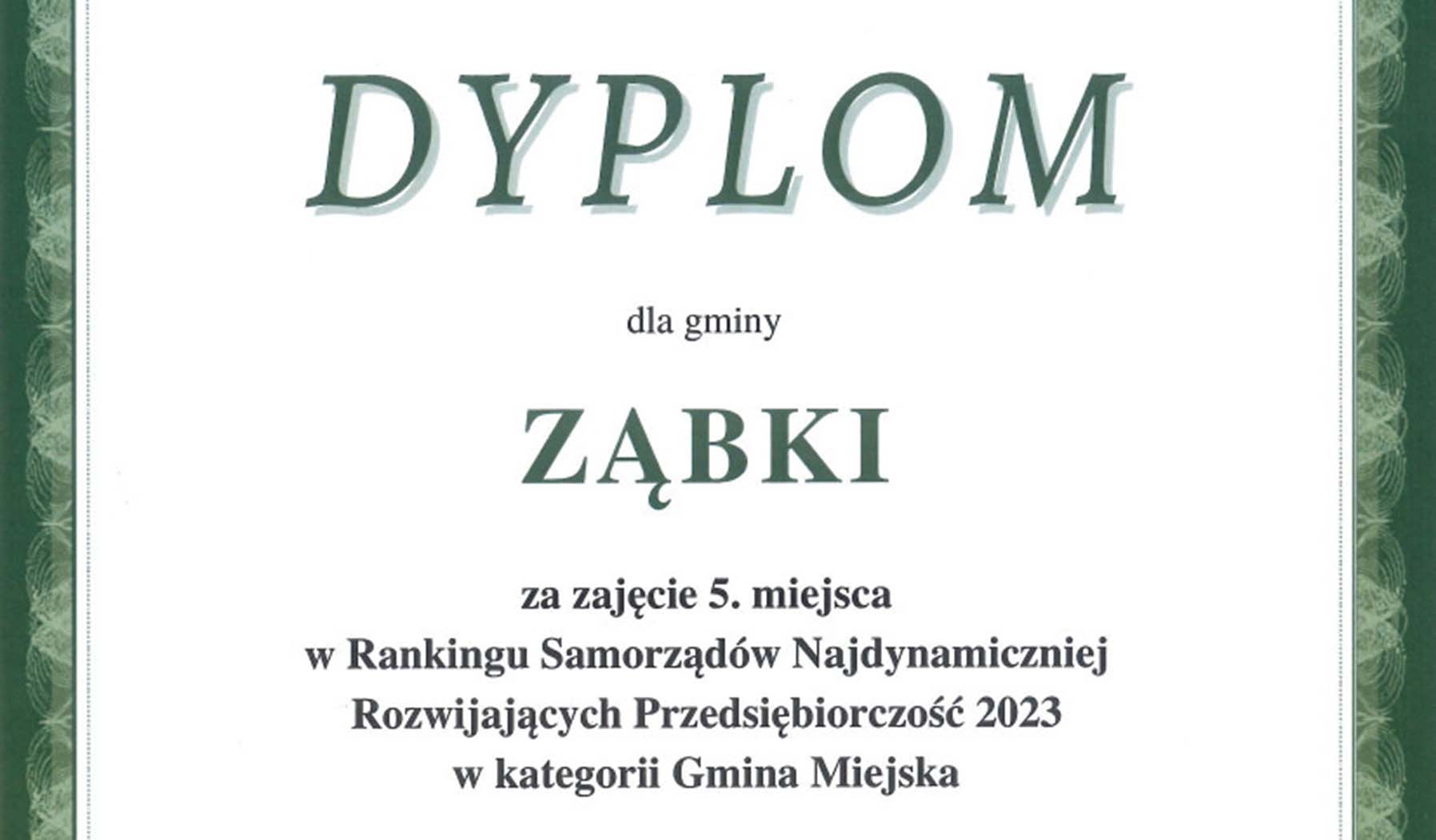 Ząbki na 5. miejscu w Rankingu Zrównoważonego Rozwoju Jednostek Samorządu Terytorialnego