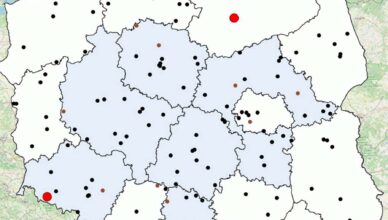 Policyjna mapa wypadków drogowych ze skutkiem śmiertelnym – Wakacje 2024