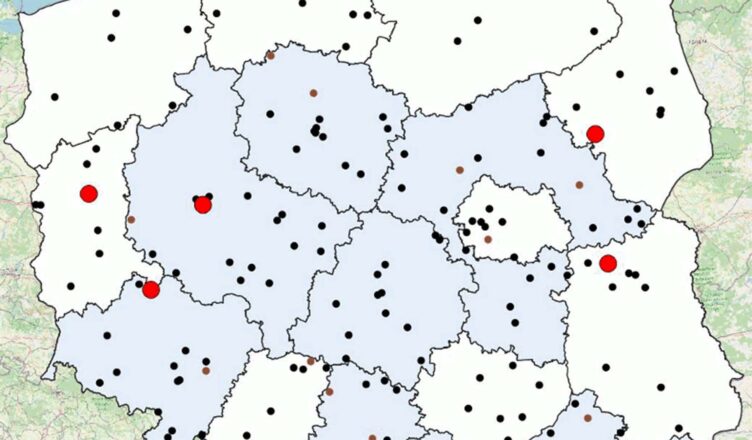 Policyjna mapa wypadków drogowych ze skutkiem śmiertelnym – Wakacje 2024