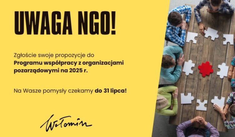 Wołomin - ratusz czeka na propozycje do programu współpracy z organizacjami pozarządowymi na 2025 r.