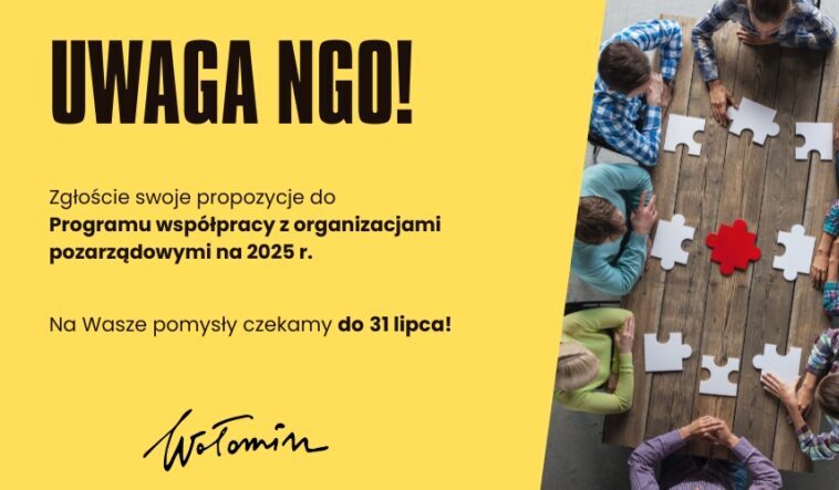 Wołomin - ratusz czeka na propozycje do programu współpracy z organizacjami pozarządowymi na 2025 r.