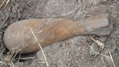 Niewybuch znaleziony podczas prac polowych