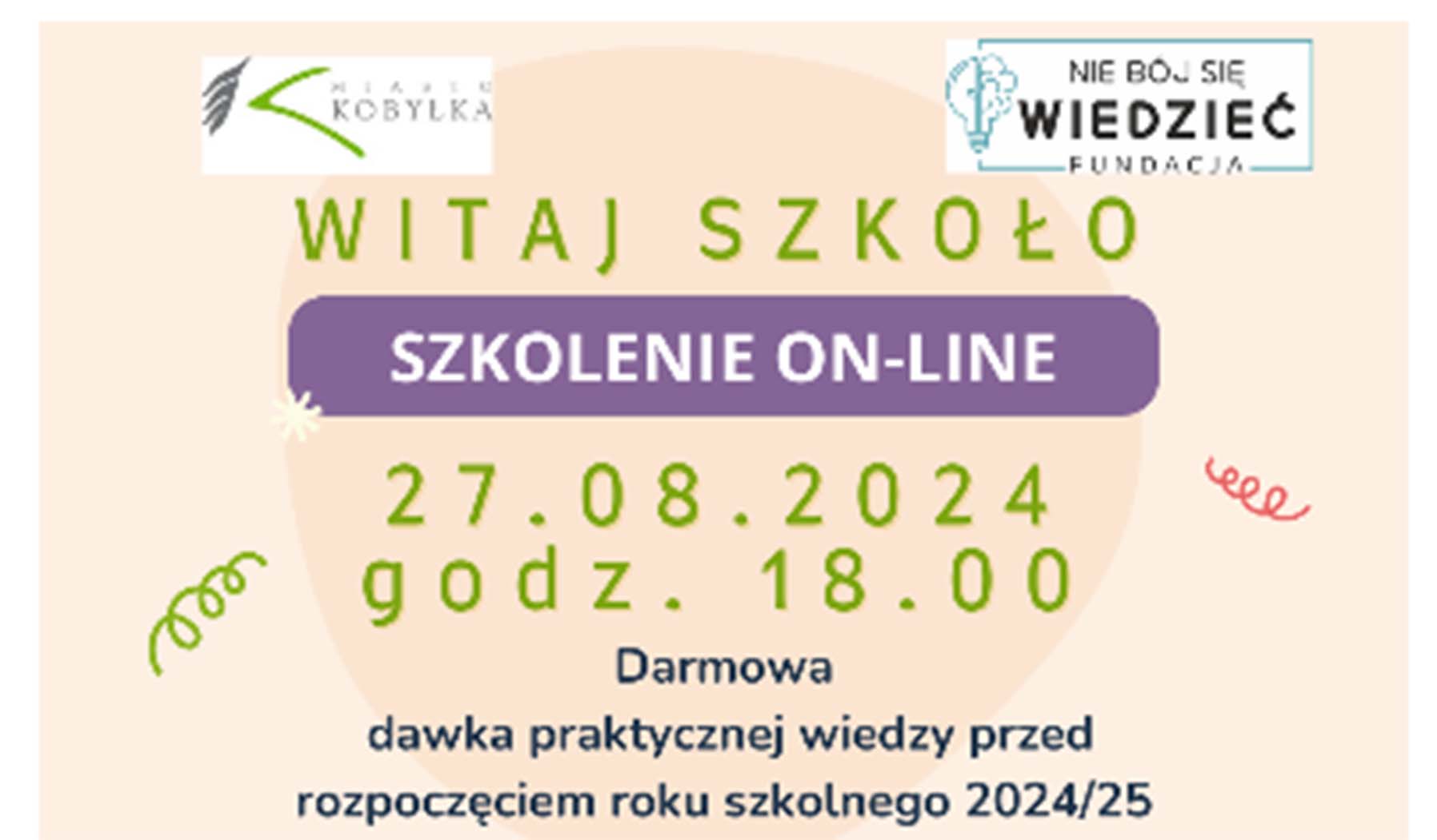 Bezpłatne szkolenie on-line 'Witaj szkoło"