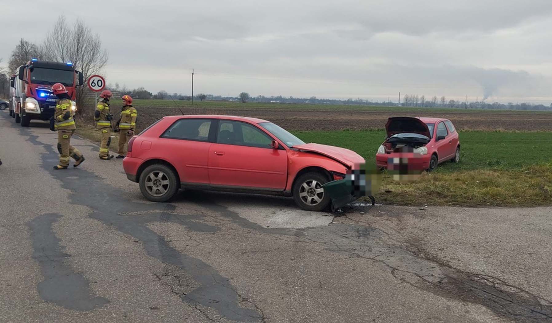 Dwie osoby ranne w zderzeniu dwóch pojazdów