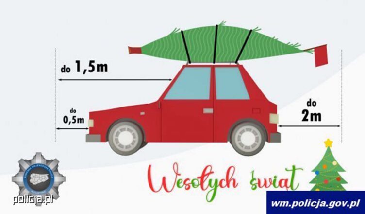 Jak bezpiecznie przewieźć choinkę? Policjanci radzą