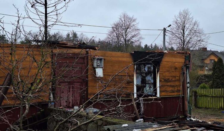 Pożar domu jednorodzinnego