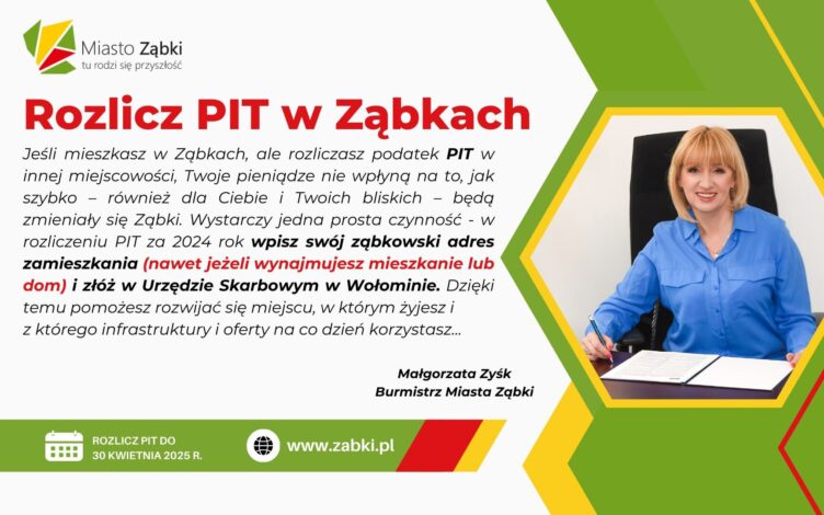 Rozlicz PIT za 2024 rok na rzecz Miasta Ząbki