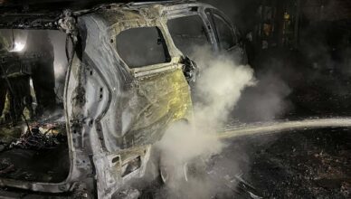 Pożar samochodu w Zielonce