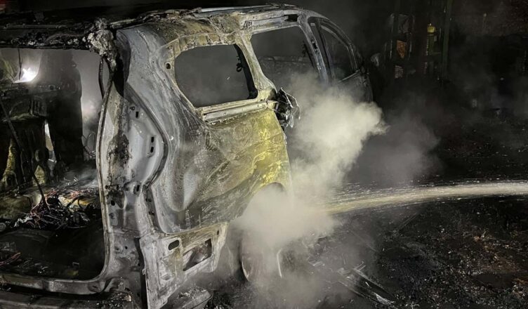 Pożar samochodu w Zielonce