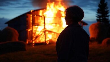 Dozór dla sprawcy podpalenia obory, na skutek którego spłonęły 3 krowy