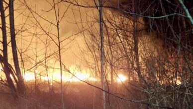 Pożar w trudnym terenie