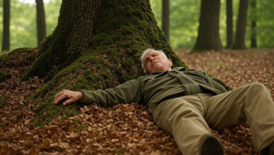 Zgubił się w lesie, aby się w nocy ogrzać przykrywał się mchem i liśćmi. Z pomocą przyszli policjanci