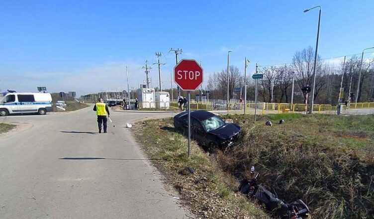 Wypadek z udziałem motocyklisty – Policja apeluje o ostrożność do wszystkich kierowców