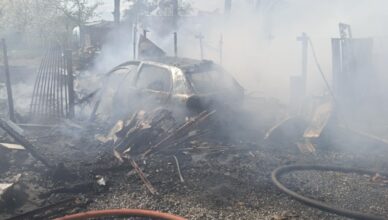 Pożar zabudowań gospodarczych w Ostrówku