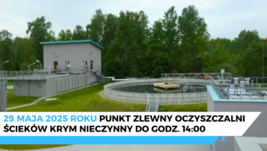 Wołomin - Skrócenie godzin pracy punktu zlewnego Oczyszczalni Ścieków Krym