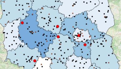 Policyjna mapa wypadków drogowych ze skutkiem śmiertelnym – Wakacje 2025