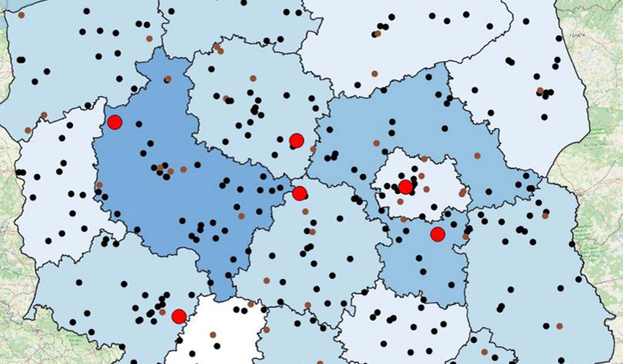 Policyjna mapa wypadków drogowych ze skutkiem śmiertelnym – Wakacje 2025