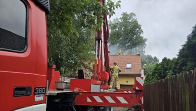 Pożar domu jednorodzinnego w Kobyłce