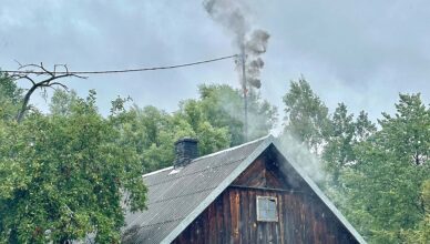 Pożar instalacji elektrycznej w Adampolu