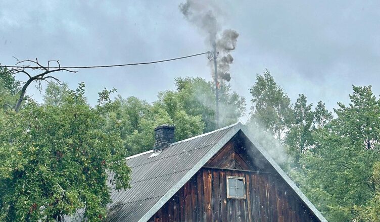 Pożar instalacji elektrycznej w Adampolu