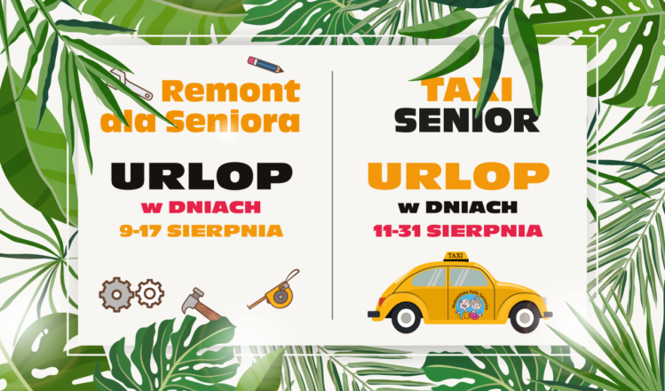 Wołomin - Krótka przerwa w usługach „Remont dla Seniora” i „TAXI SENIOR”