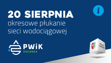 Zielonka - Okresowe płukanie sieci wodociągowej