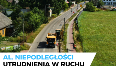 Wołomin - utrudnienia na al. Niepodległości na DW634