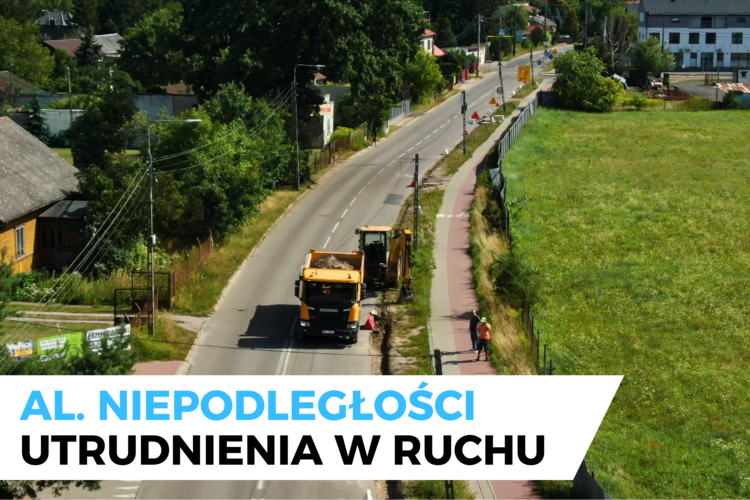 Wołomin - utrudnienia na al. Niepodległości na DW634