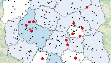 Policyjna mapa wypadków drogowych ze skutkiem śmiertelnym – Wakacje 2025