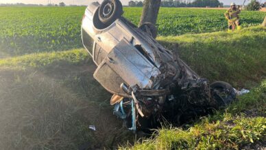 Dachowanie pojazdu na drodze wojewódzkiej nr 617