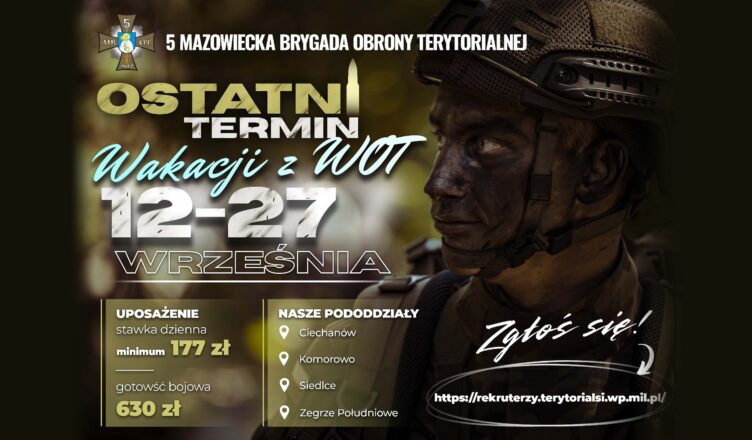 Zgłoś się na wrześniowe szkolenie w 5MBOT – etatów dla szeregowych coraz mniej