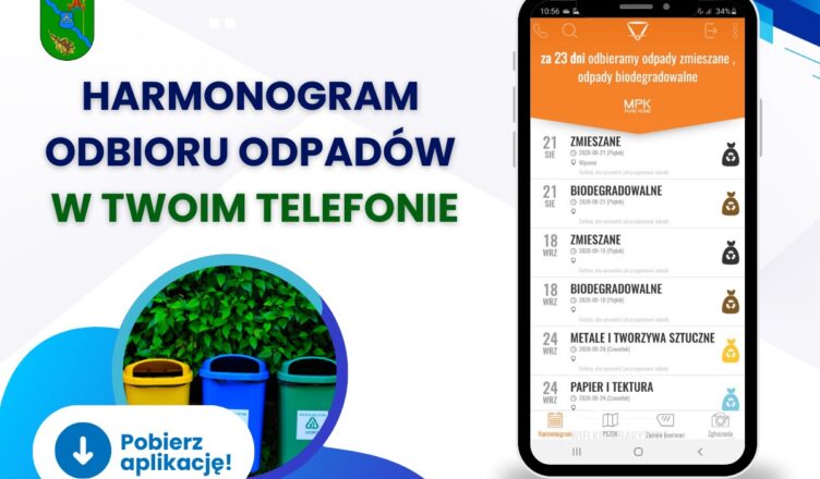 Dąbrówka - Harmonogram odbioru odpadów w Twoim telefonie