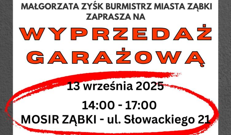 Ząbki - Już 13 września wyprzedaż garażowa