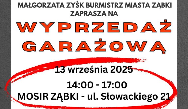 Ząbki - Już 13 września wyprzedaż garażowa