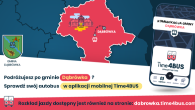 Dąbrówka - Bezpłatna aplikacja mobilna Time4BUS dla mieszkańców Gminy Dąbrówka