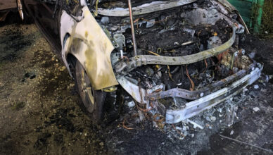 Pożar samochodu osobowego