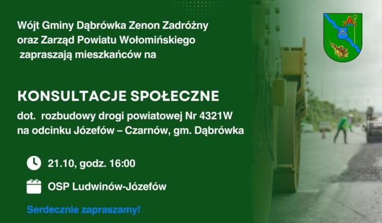 Rozbudowa drogi powiatowej 4321W: zaproszenie na konsultacje społeczne