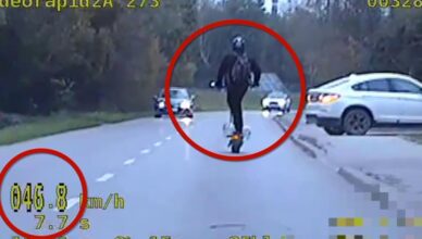 46 km/h na hulajnodze elektrycznej! 27-latek ukarany mandatem karnym [wideo]