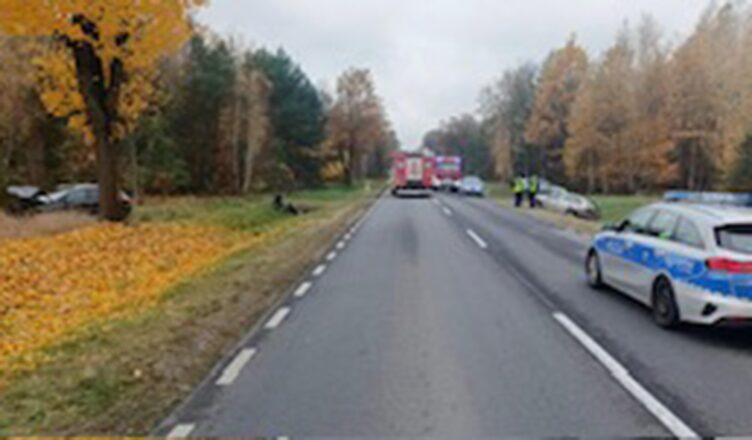 Zderzenie osobówek na DK60 – dwie osoby trafiły do szpitala