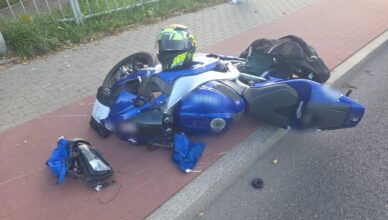 Wypadek motocyklisty - na pomoc wezwano LPR