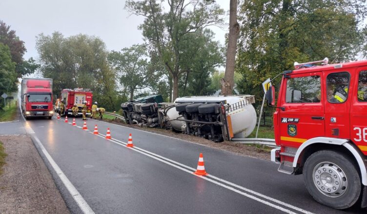 Cysterna w rowie na DK60