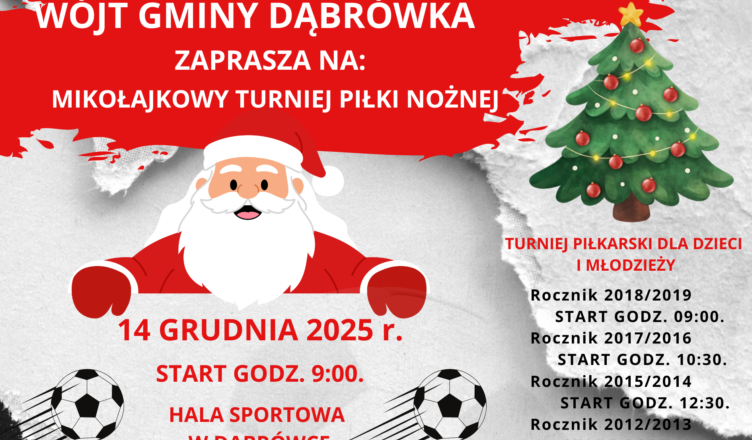 Dąbrówka - Mikołajkowy Turniej Piłki Nożnej już 14 grudnia 2025 r.