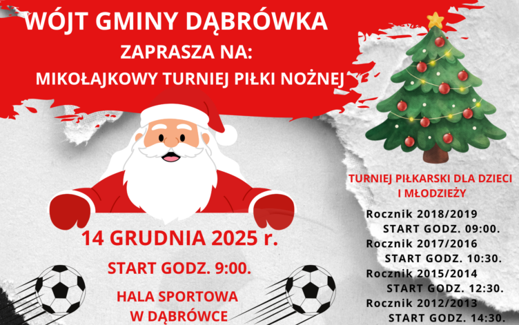 Dąbrówka - Mikołajkowy Turniej Piłki Nożnej już 14 grudnia 2025 r.