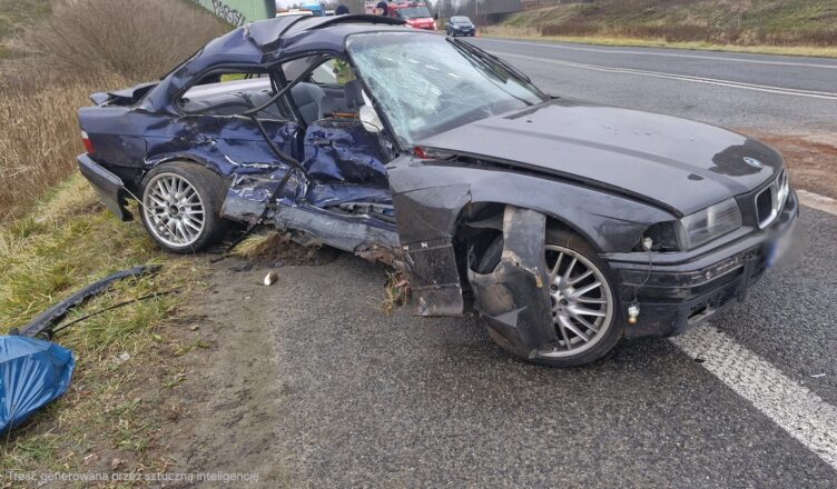 Poważny wypadek z udziałem trzech pojazdów. 18-latek trafił do szpitala śmigłowcem LPR