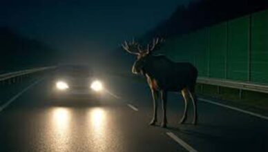 Uważajmy na dzikie zwierzęta – kolejne zderzenie auta z łosiem