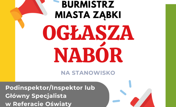Referat Oświaty Urzędu Miasta Ząbki szuka pracownika