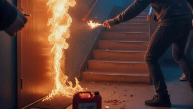 Oblał drzwi mieszkania benzyną i podpalił. Odpowie za usiłowanie zabójstwa